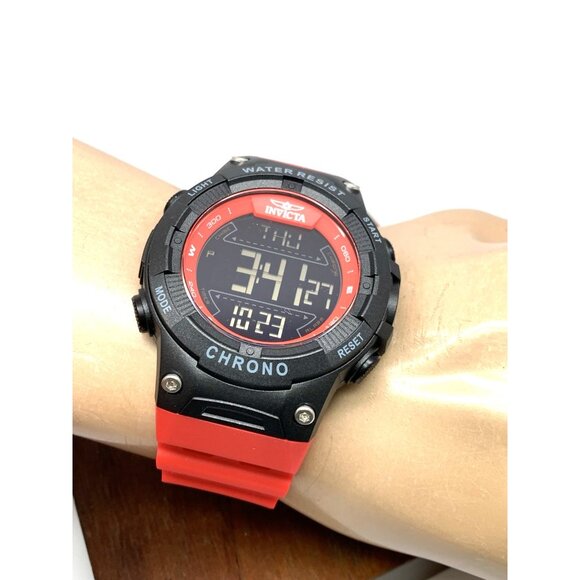 Invicta Men's Watch 47528 Racing Quartz Digital Black Red Resin Strap 52mm - Picture 5 of 14